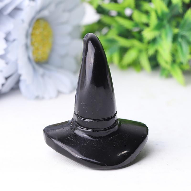 2.25" Black Obsidian Witch's Hat Crystal Carvings Best Crystal Wholesalers