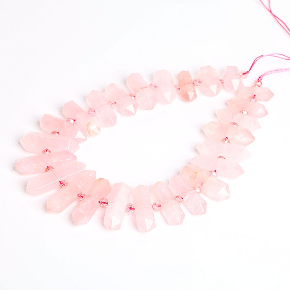 Rose Quartz Crystal Point Chain String for DIY Best Crystal Wholesalers