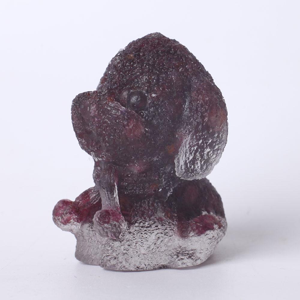 2" Resin Teddy Dog Figurine Infused Crystal Chips on Discount