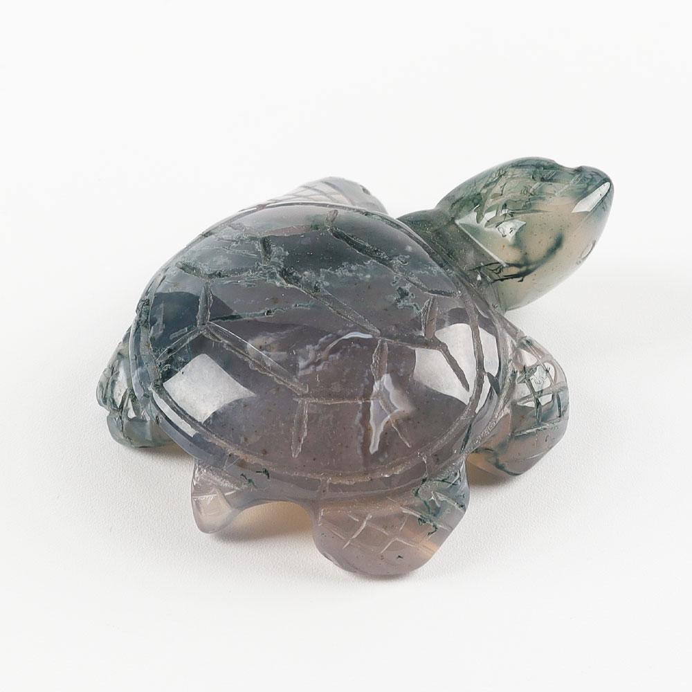 Crystal Carving Moss Agate Turtle Figurine Animal Bulk Best Crystal Wholesalers