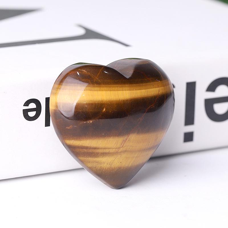 2" Tiger's Eye Heart Crystal Carvings Best Crystal Wholesalers