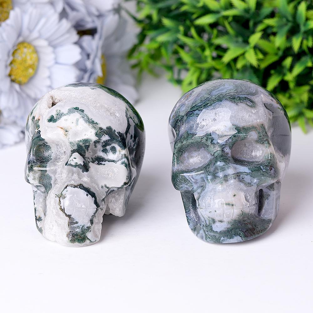 Moss Agate Crystal Skull Carvings Best Crystal Wholesalers