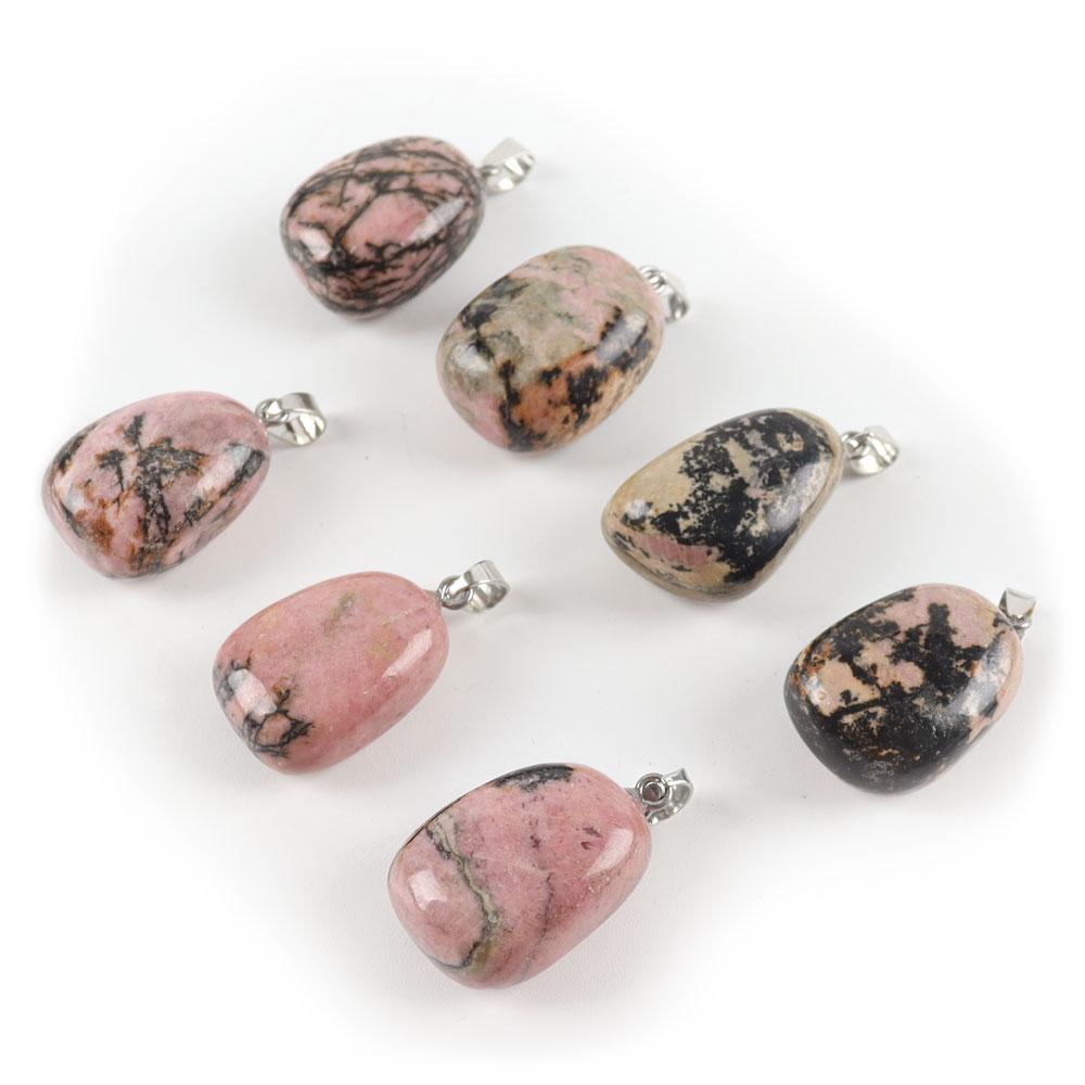 Natural Rhodonite Healing Crystal Polished Stones Irregular Crystal Pendant for Gift Best Crystal Wholesalers