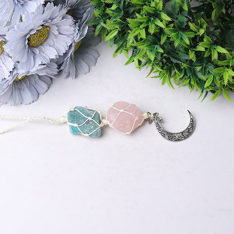 Sky Blue Rose Quartz Raw Stone Crystal Hanging Best Crystal Wholesalers