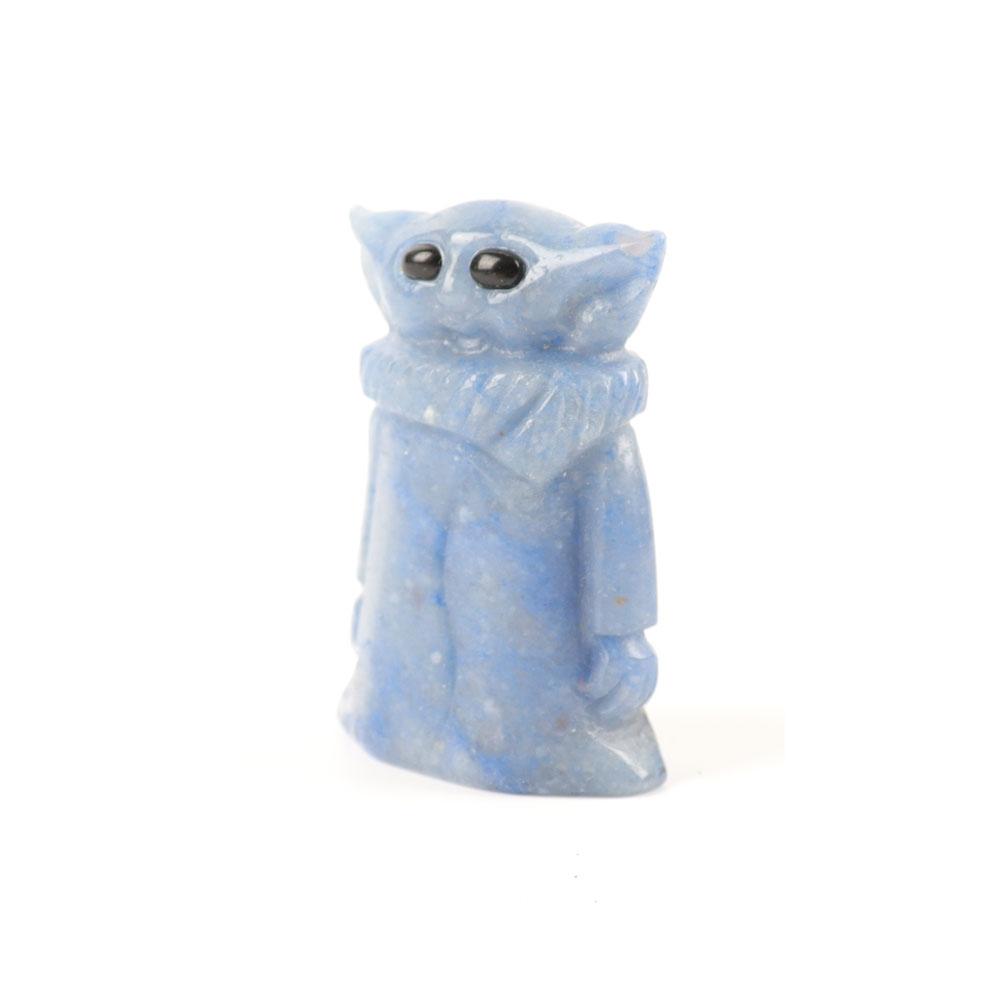 Blue Aventurine Crystal Carving Yoda 2"  Cartoon Bulk Best Crystal Wholesalers