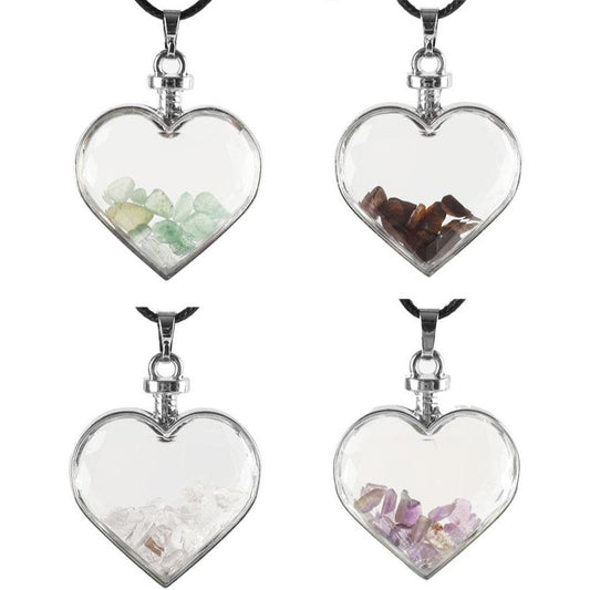 Heart Shaped Crystal Chips Infused Pendant Best Crystal Wholesalers