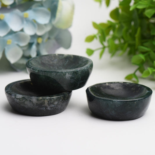 2.2" Moss Agate Bowl Crystal Carving Bulk WholesaleBest Crystal Wholesalers