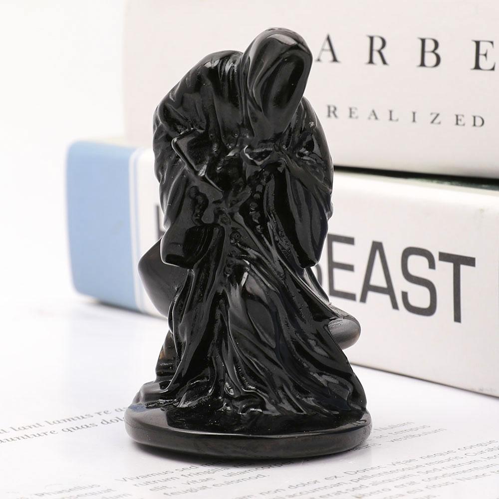 3" Black Obsidian Grim Reaper Carvings