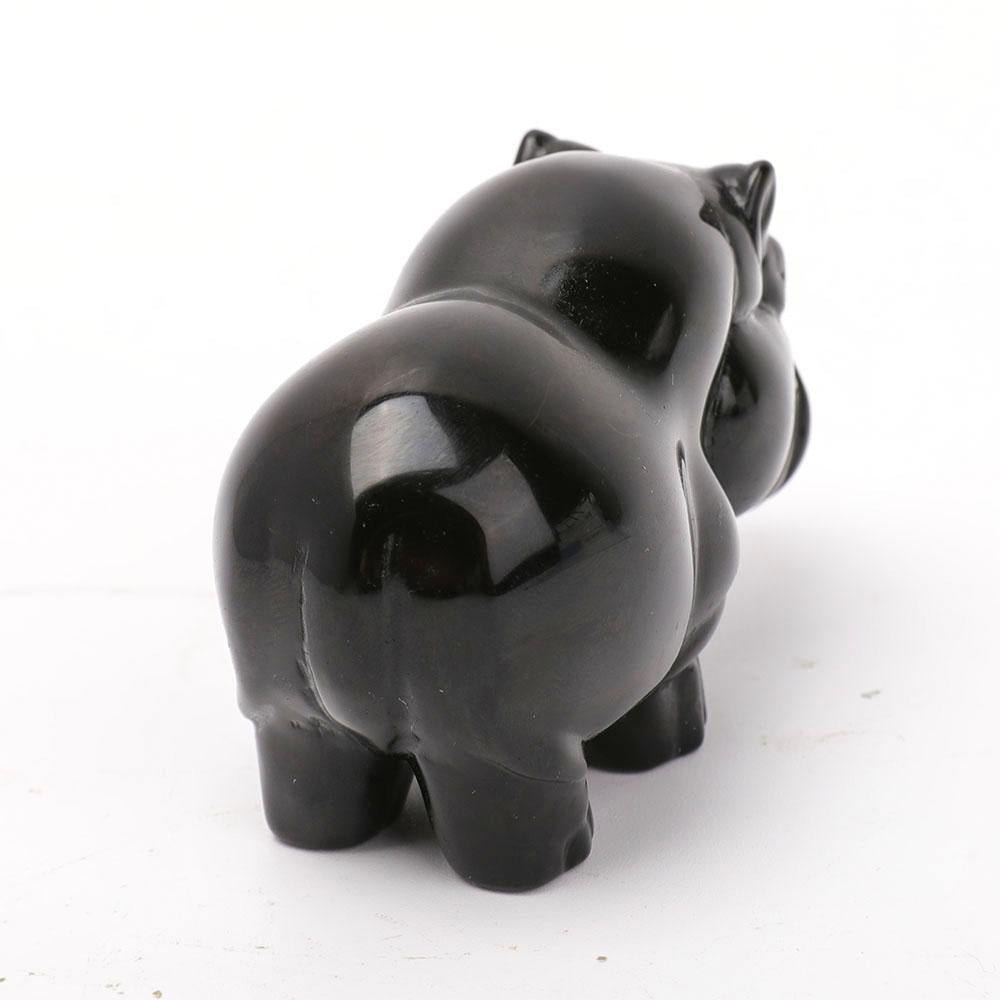 Black Obsidian Hippo Carvings Animal Bulk Best Crystal Wholesalers