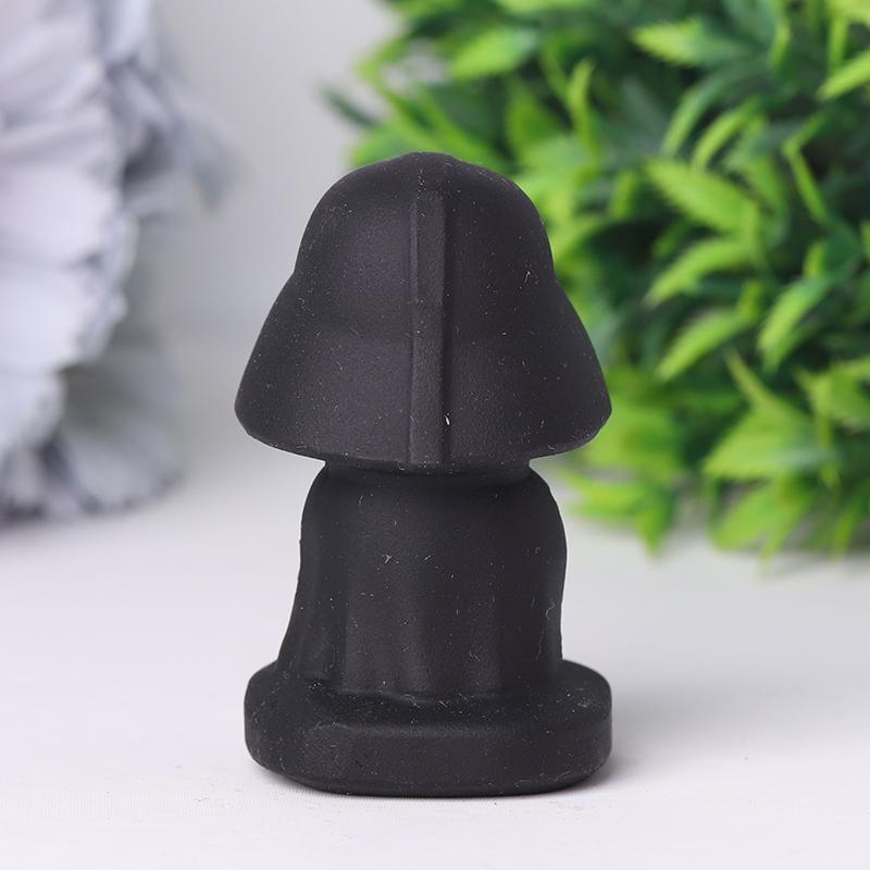 2.5" Black Obsidian Darth Vader Crystal Carvings Cartoon Bulk Best Crystal Wholesalers