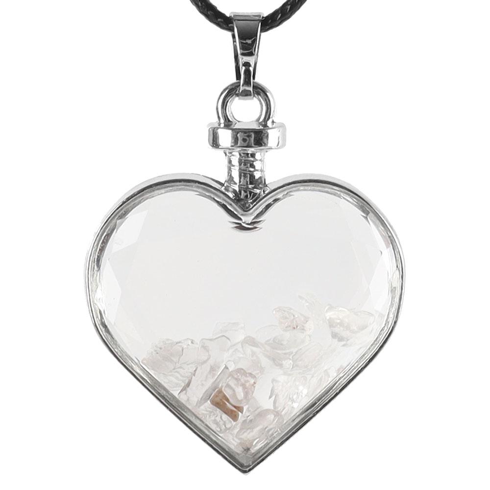 Heart Shaped Crystal Chips Infused Pendant Best Crystal Wholesalers