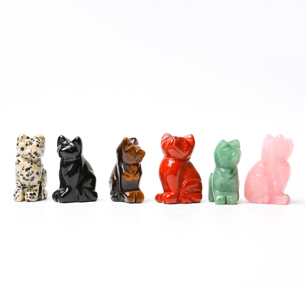 1.5" Cat Figurine Crystal Carvings Animal BulkBest Crystal Wholesalers