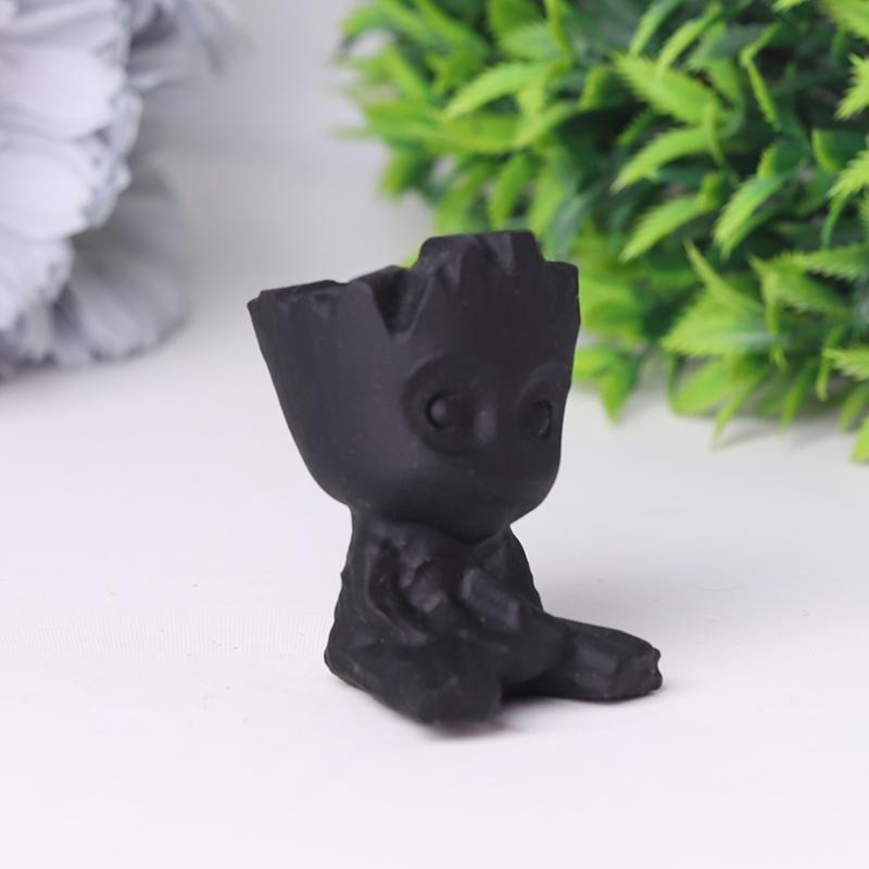 Black Obsidian Groot Crystal Carvings Cartoon Bulk Best Crystal Wholesalers