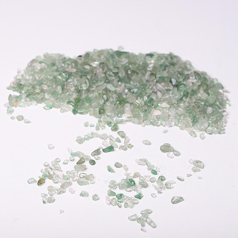 0.1kg Different Size Natural Green Strawberry Quartz Chips Crystal Chips for Decoration Best Crystal Wholesalers