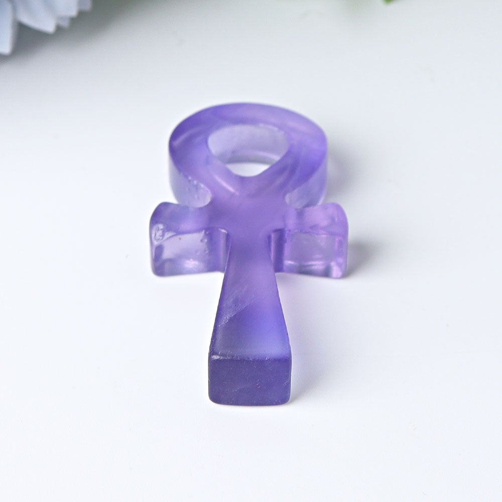 2" Fluorite Egypt Cross Crystal Carvings Best Crystal Wholesalers