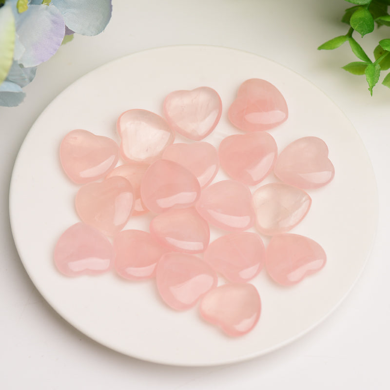 0.8" Mini Rose Quartz Heart Crystal Carving Bulk Crystal wholesale suppliers