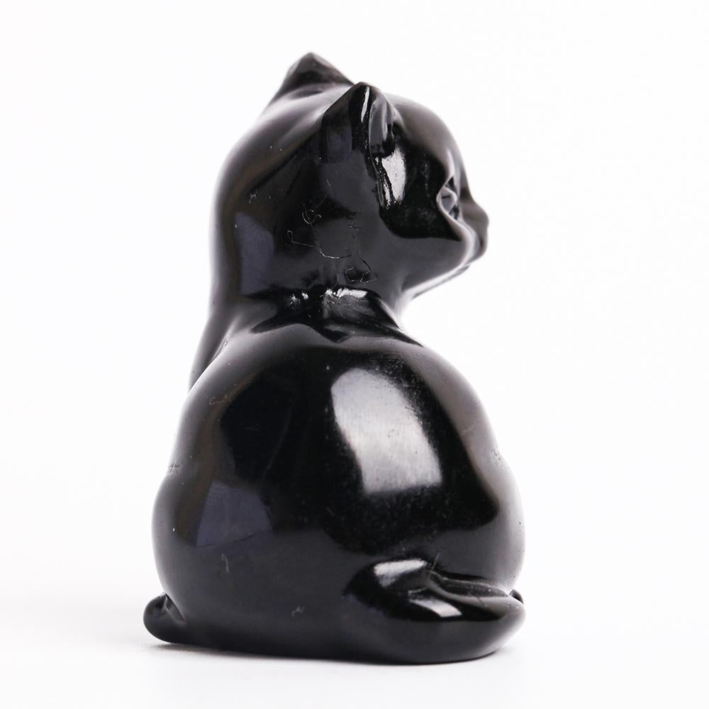 Black Obsidian Crystal Carving Animal BulkCat Best Crystal Wholesalers