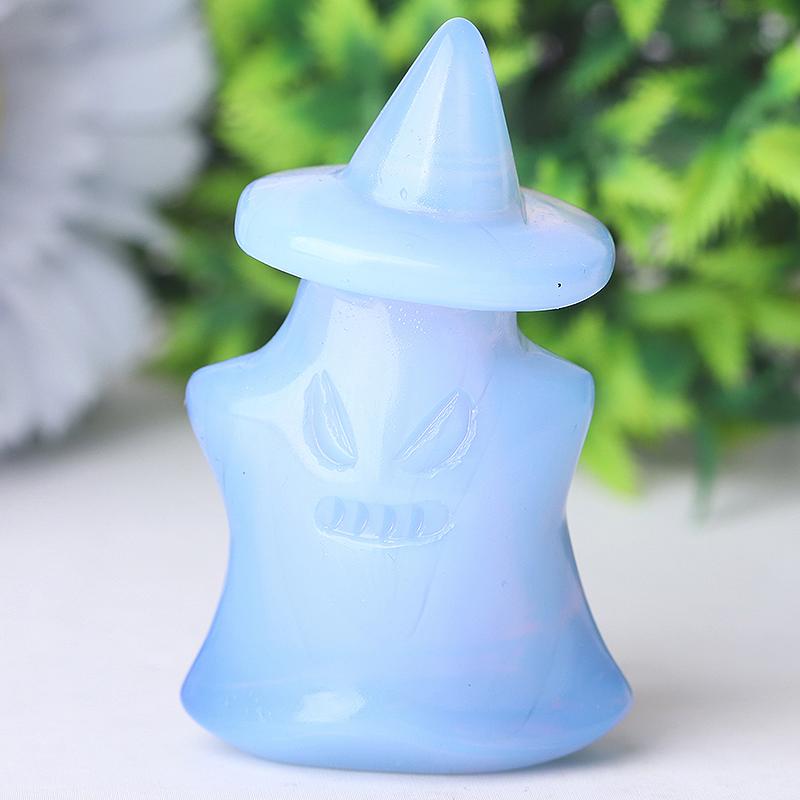 2.5" Blue Pink White Opalite Ghost Crystal Carvings for Halloween Best Crystal Wholesalers