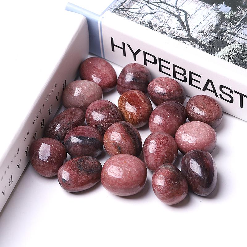 0.1kg 25mm-35mm Strawberry Quartz bulk tumbled stone Best Crystal Wholesalers