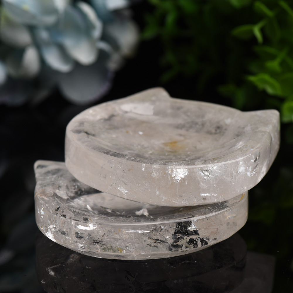 2.0"-3.5" Clear Quartz Cat Head Bowl Crystal Carving Bulk WholesaleBest Crystal Wholesalers