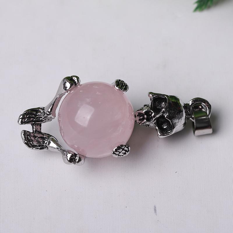 Wholesale Silver Skeleton Wrapped Round Ball Crystal Pendant Best Crystal Wholesalers