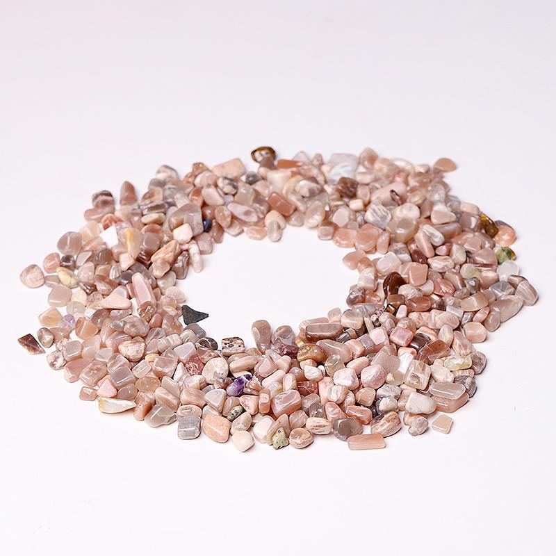 0.1kg 7-9mm Peach Moonstone Chips Crystal Chips for Decoration Best Crystal Wholesalers