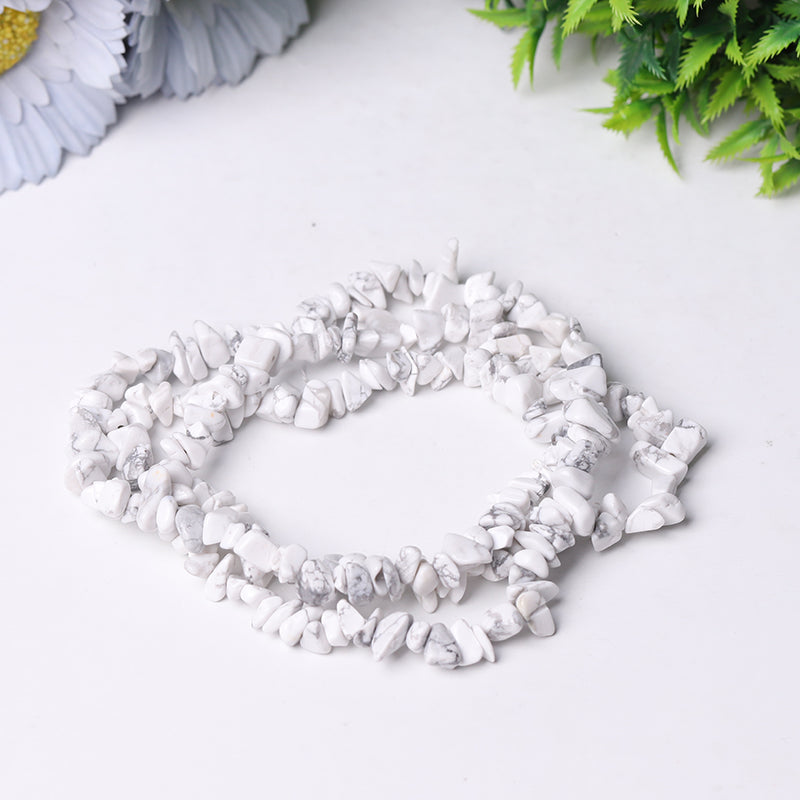 Drilled Crystal Chips with holes String for DIY bulk Bracelet Best Crystal Wholesalers Howlite Opalite Moss Agate Strawberry Quartz