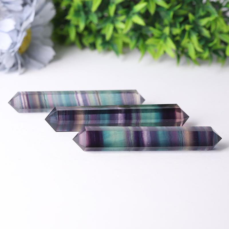 4" High Quality Rainbow Fluorite Double Terminated Towers Points Bulk for Healing Best Crystal Wholesalers