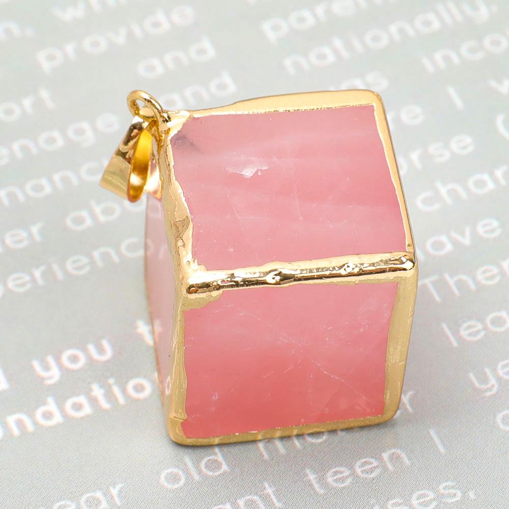 Rose Quartz Cube Pendant Best Crystal Wholesalers