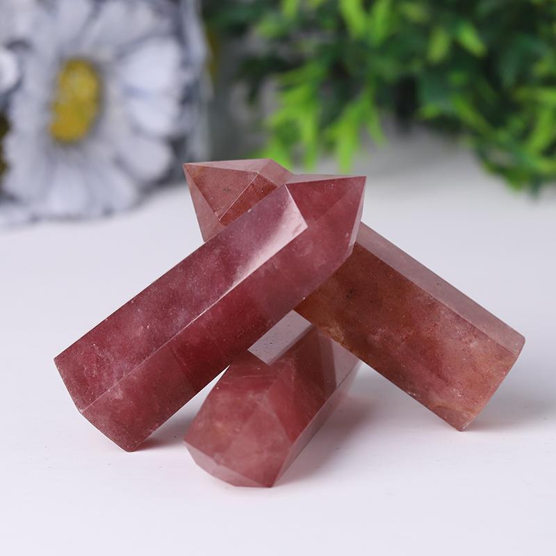 Natural Wand Strawberry Towers Points Bulk Decoration Best Crystal Wholesalers