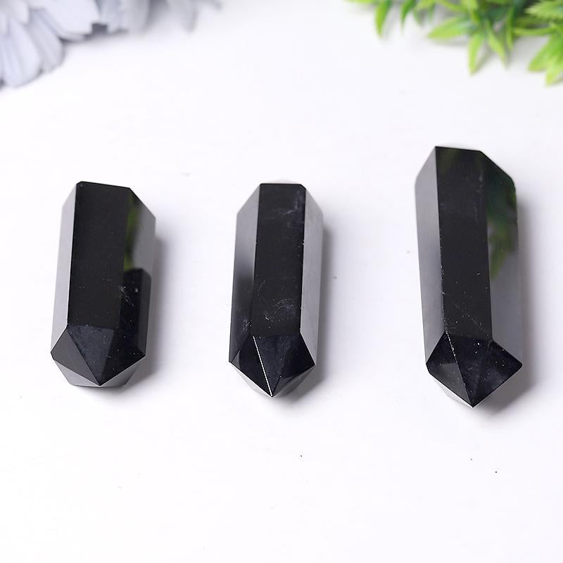 Wholesale Black Obsidian Double Terminated Towers Points Bulk Best Crystal Wholesalers