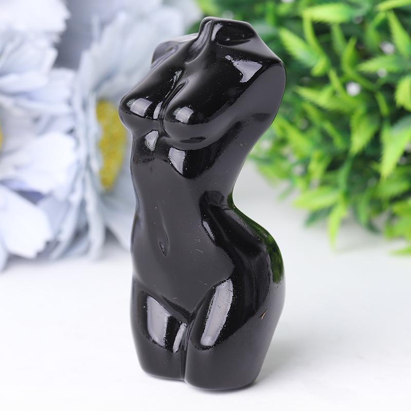 3" Black Obsidian Woman Model Body Crystal Carvings Best Crystal Wholesalers