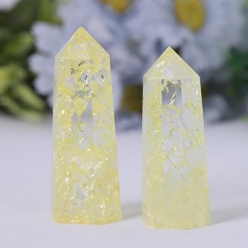 Yellow Crack Quartz Point Healing Stone Towers Points Bulk Best Crystal Wholesalers