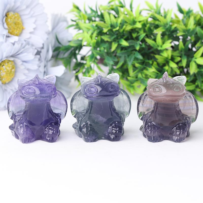 2.5" Fluorite Toothless Crystal Carvings Cartoon Bulk Best Crystal Wholesalers