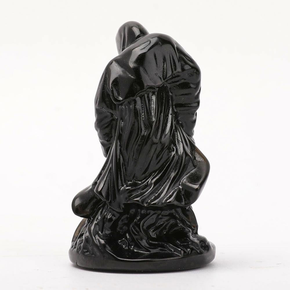 3" Black Obsidian Grim Reaper Carvings