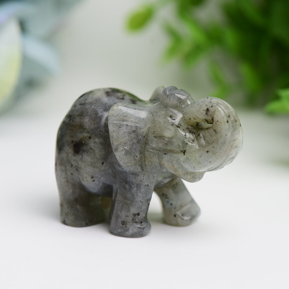 2.0" Mixed Crystal Elephant Animal Crystal Carving Bulk Best Crystal Wholesalers