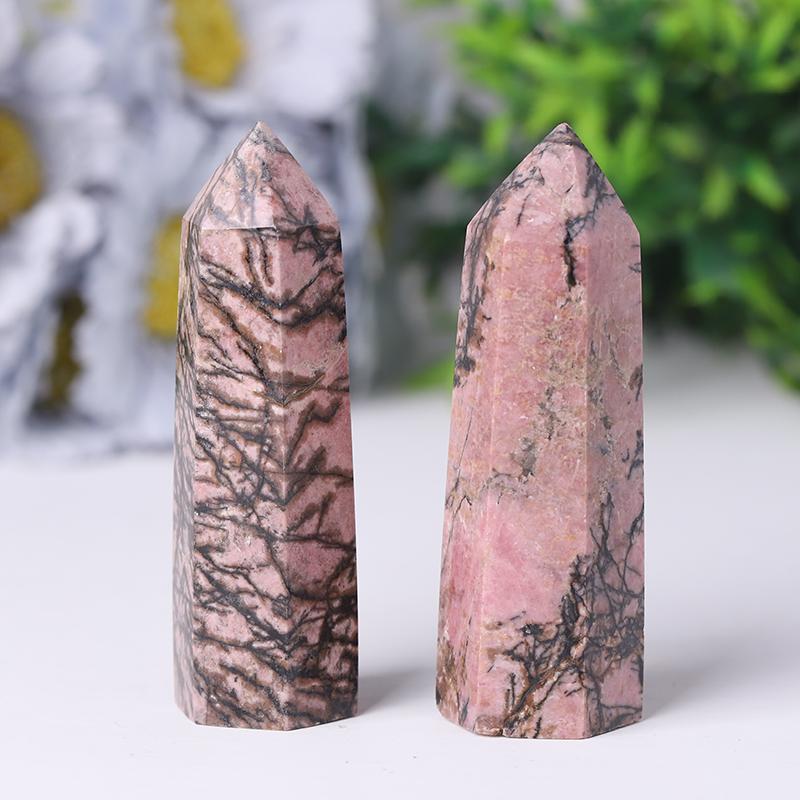 Natural Rhodonite Points Healing Towers Points Bulk Best Crystal Wholesalers