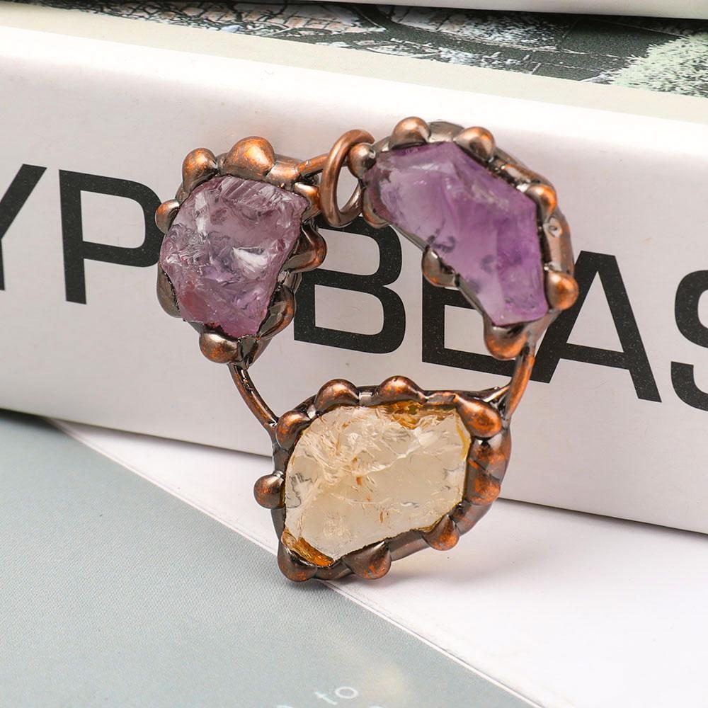 Raw Amethyst Citrine Stone Pendant Best Crystal Wholesalers