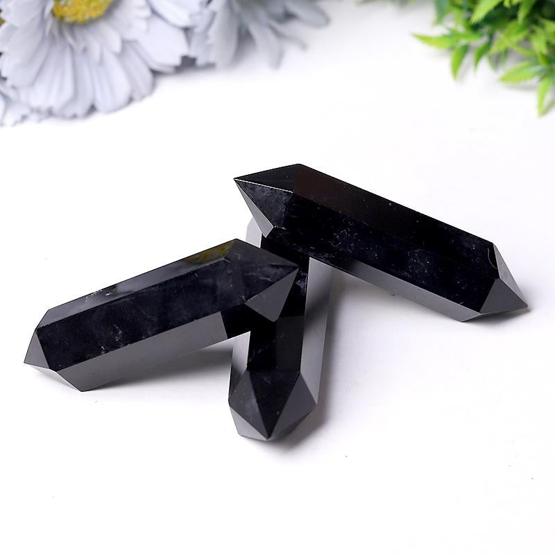 Wholesale Black Obsidian Double Terminated Towers Points Bulk Best Crystal Wholesalers