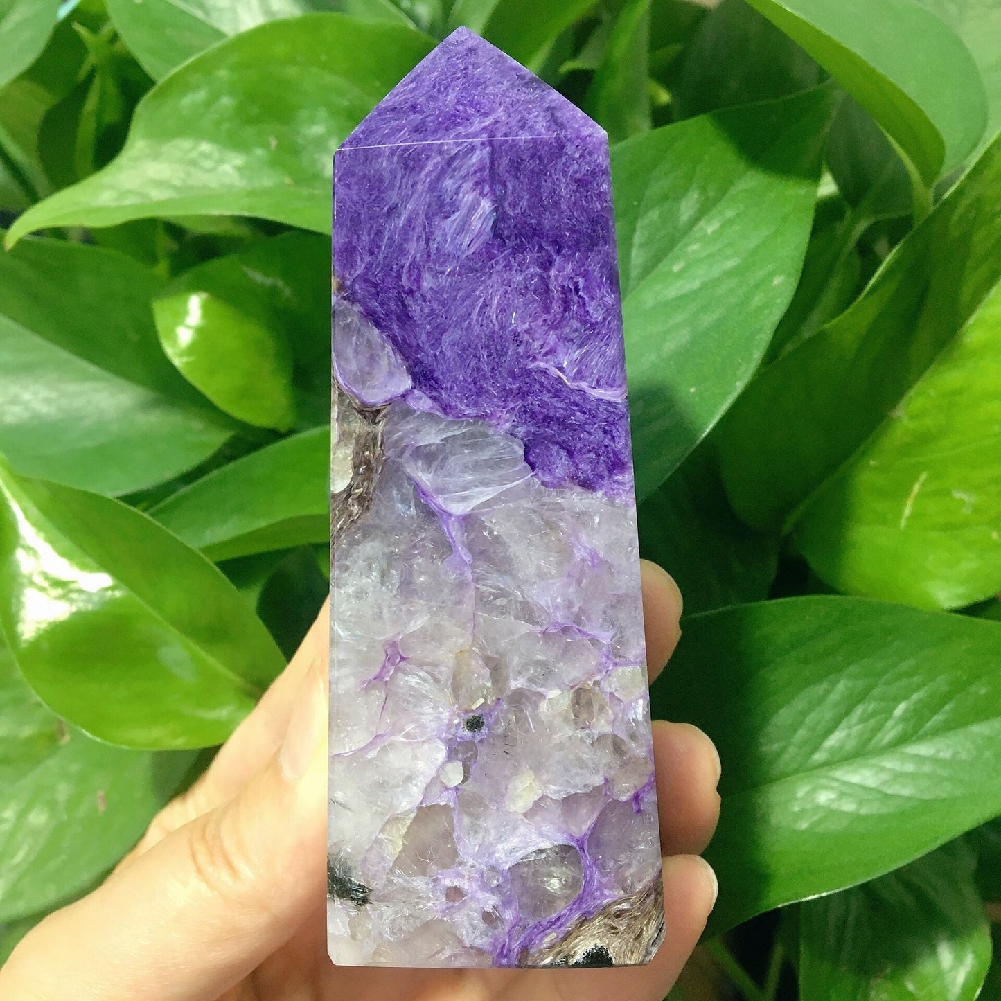 Natural Dark Puple Charoite Tower