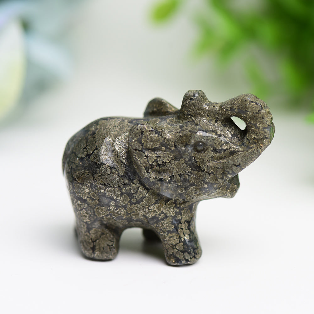 2.0" Mixed Crystal Elephant Animal Crystal Carving Bulk Best Crystal Wholesalers