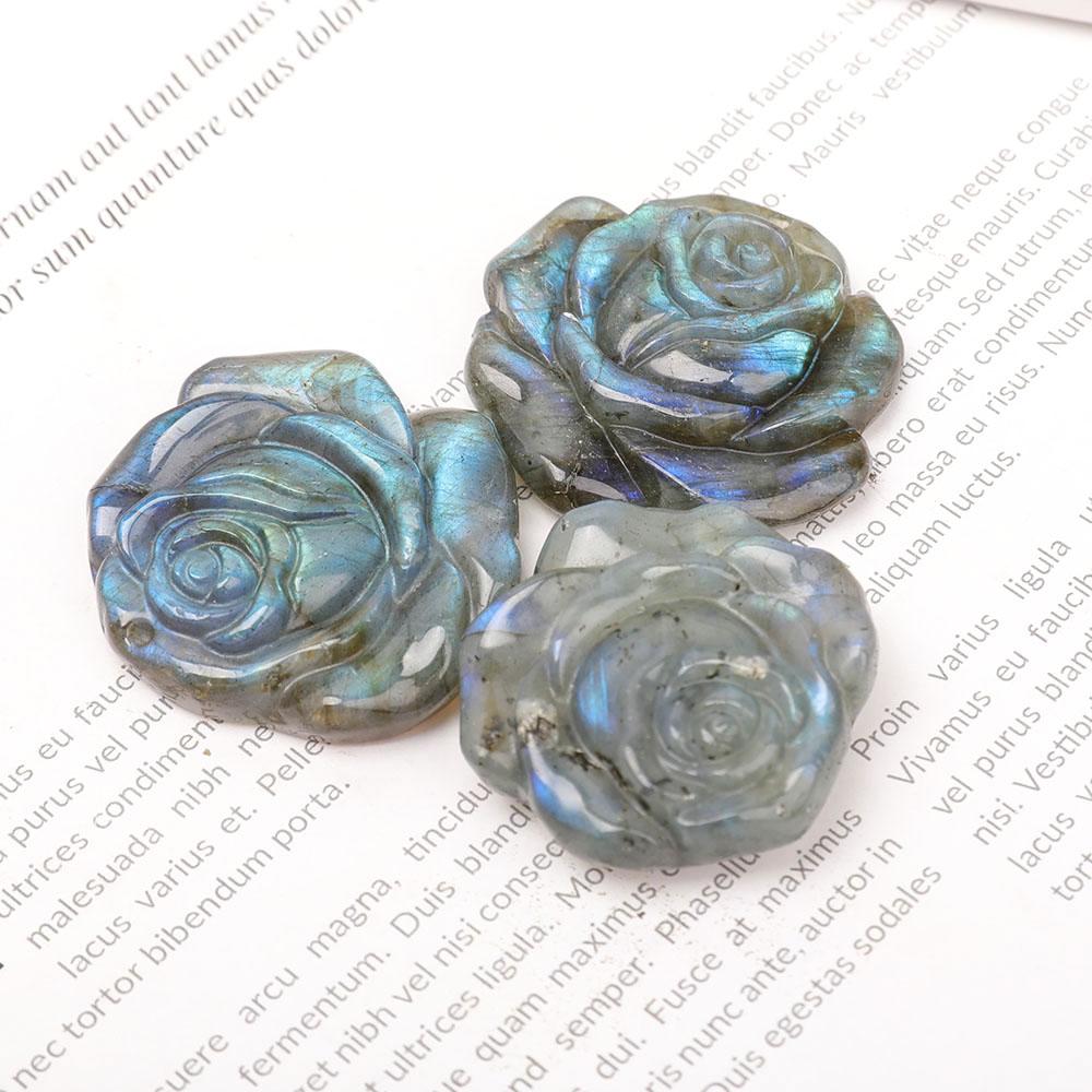 Labradorite Rose Flower Carvings Plants Bulk Best Crystal Wholesalers