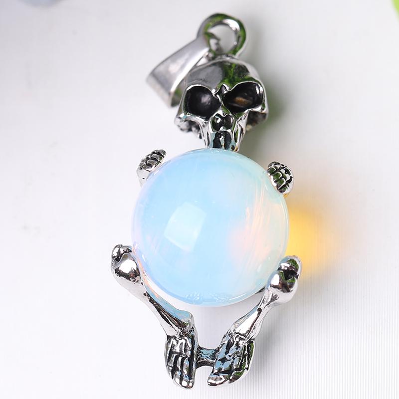 Wholesale Silver Skeleton Wrapped Round Ball Crystal Pendant Best Crystal Wholesalers