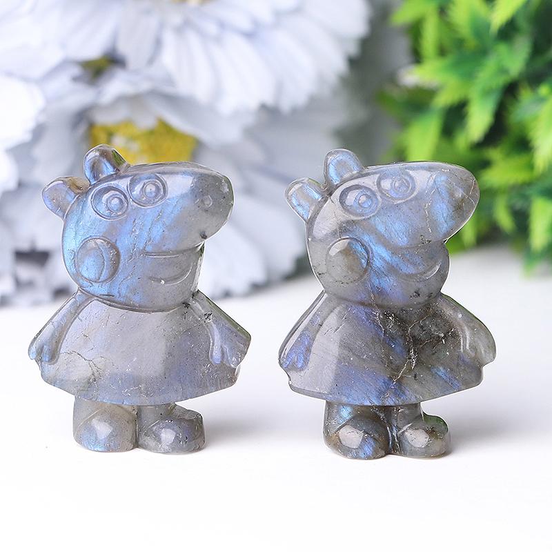 1.8" Peppa Pig Crystal Carvings Cartoon Bulk Best Crystal Wholesalers