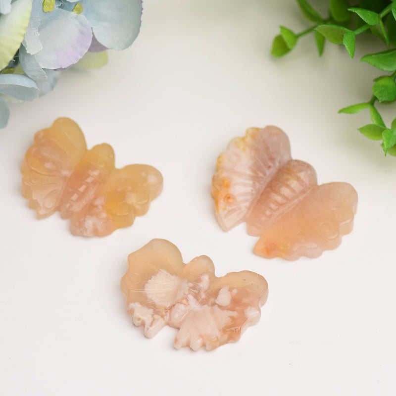 1.9" Flower Agate Butterfly Crystal Carving Animals Bulk Crystal wholesale suppliers