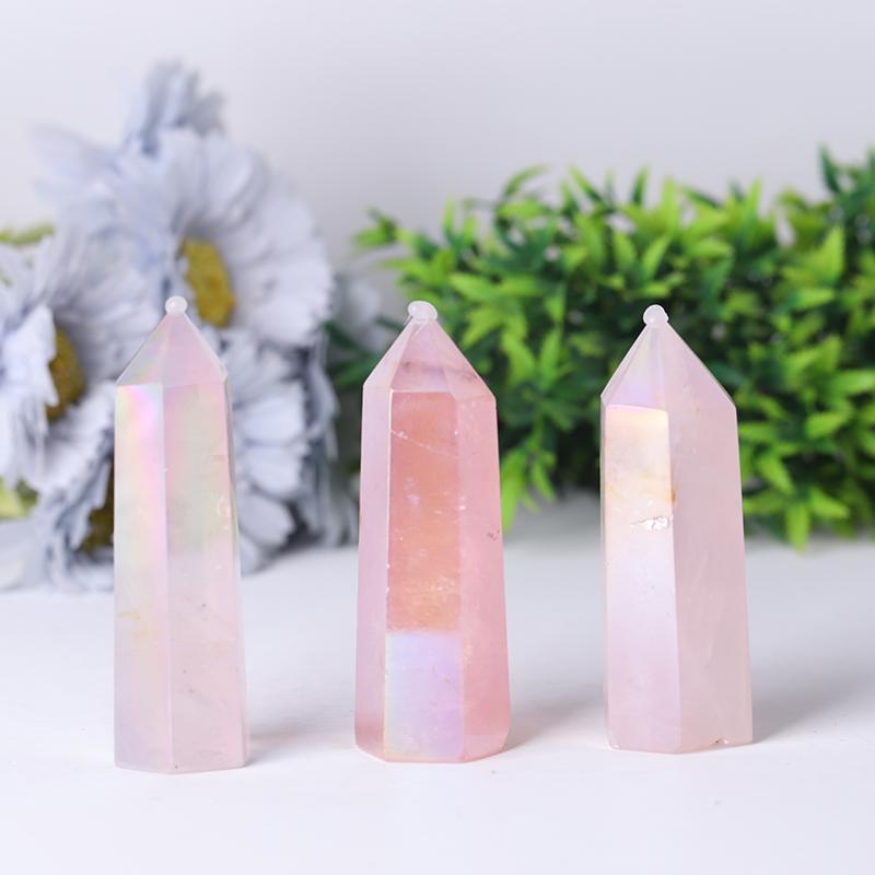 Angel Aura Rose Quartz Towers Points Bulk Best Crystal Wholesalers