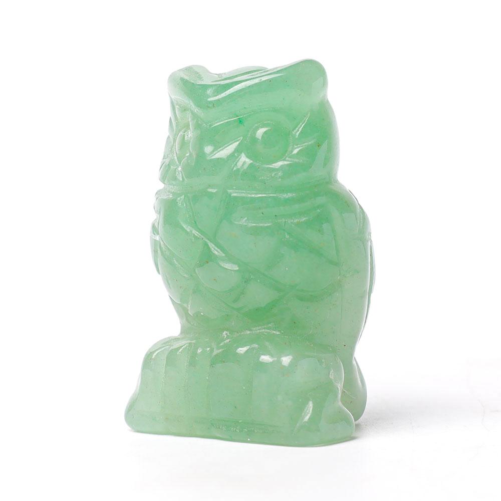 2.0" Aventurine Owl Figurine Crystal Carvings Animal BulkBest Crystal Wholesalers