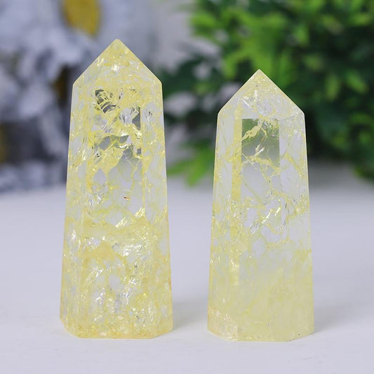 Yellow Crack Quartz Point Healing Stone Towers Points Bulk Best Crystal Wholesalers