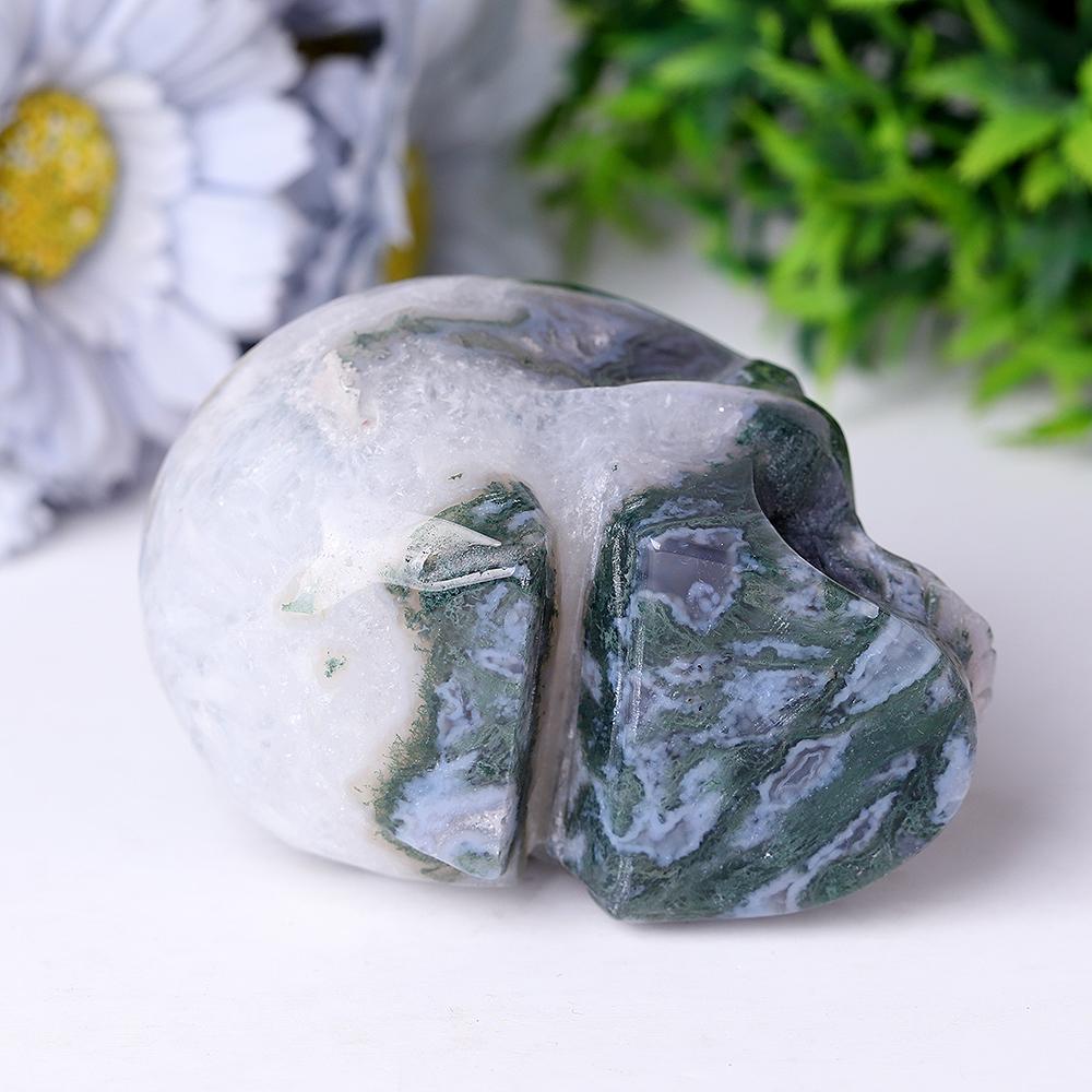 Moss Agate Crystal Skull Carvings Best Crystal Wholesalers