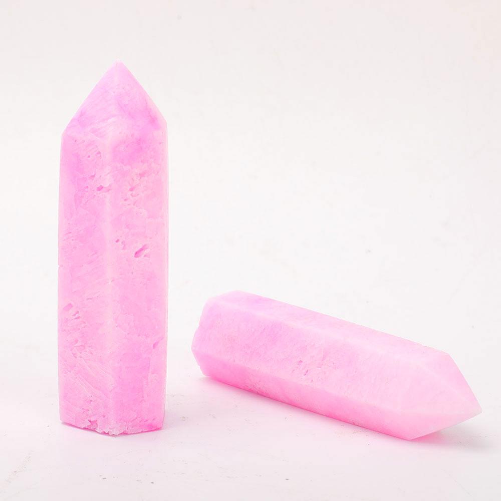 Set of 2 Pink Aragonite Towers Points Bulk Best Crystal Wholesalers